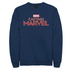 Juniors' Captain Marvel Movie Logo Crew Fleece Sweatshirt