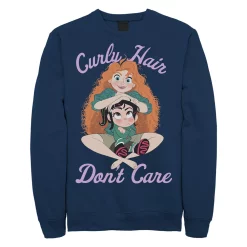 Juniors' Wreck It Ralph 2 Merida Curly Hair Don't Care Crew Fleece
