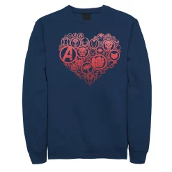 LICENSED CHARACTER Marvel Retro Hero Heart Icons Crew Fleece