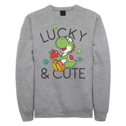 Juniors' Super Mario Bros Yoshi Lucky & Cute Crew Fleece