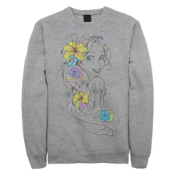 Juniors' Disney's Tangled Rapunzel Floral Sketch Crew Fleece Sweater