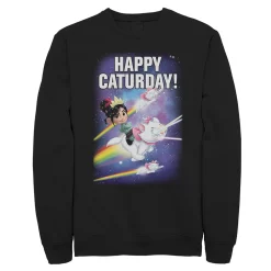 Juniors' Disney Wreck It Ralph 2 Happy Caturday Stars Crew Fleece
