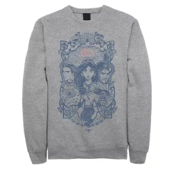 Juniors' Disney's Aladdin Vintage Artsy Group Poster Fleece Sweater