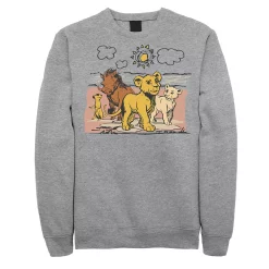 Juniors' Disney's The Lion King Hakuna Matata Happy Group Fleece Sweater