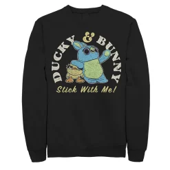 Juniors' Disney / Pixar Toy Story 4 Ducky Bunny "Stick With Me" Fleece Sweater