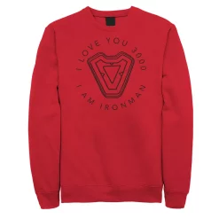 Juniors' Marvel's Avengers Iron Man Heart Arc Reactor Quote Fleece
