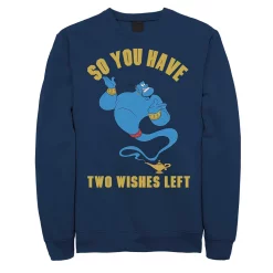 Juniors' Disney's Aladdin Genie Two Wishes Left Fleece Sweater