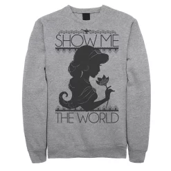 Juniors Disney's Aladdin Jasmine "Show Me the World" Graphic Sweatshirt