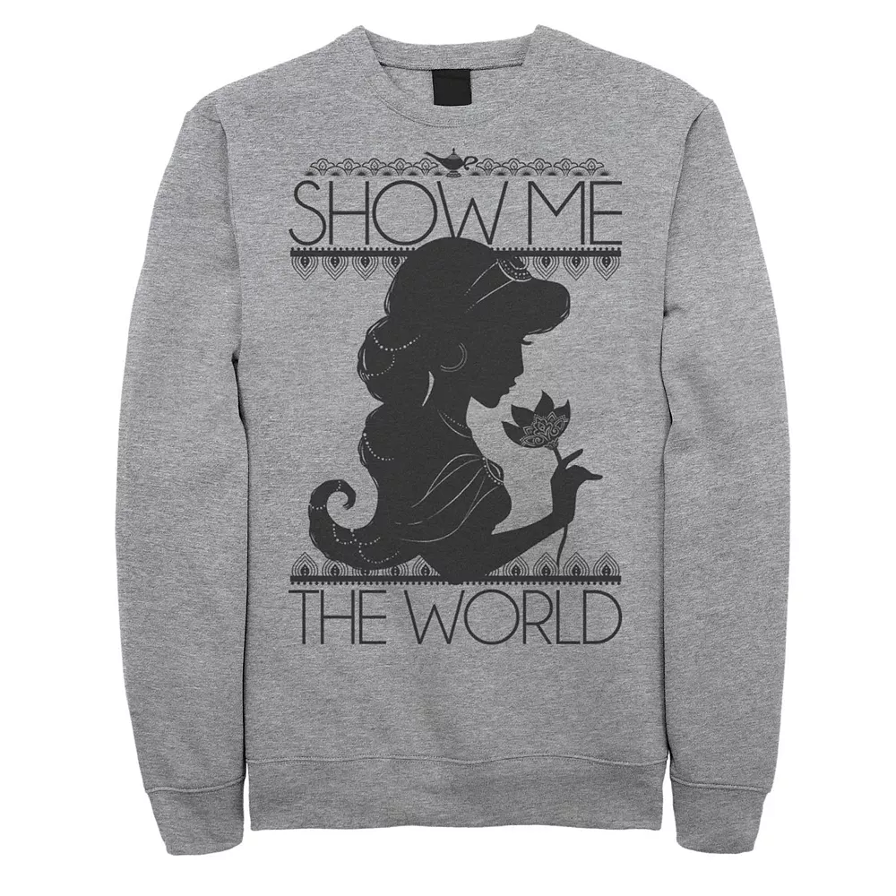 Juniors Disney's Aladdin Jasmine "Show Me the World" Graphic Sweatshirt