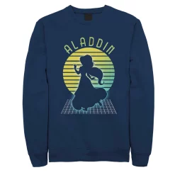 Juniors' Disney's Aladdin Jasmine Retro Sunset Grid Fleece Sweatshirt