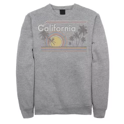 Juniors' California Retro Rainbow Palm Tree Fleece Sweater