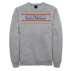 Juniors' New York Stripes Logo Fleece Sweater