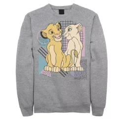 Juniors Lion King Simba And Nala Retro Geometric Fleece