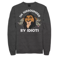 Juniors' Lion King Surly Scar Surrounded By Idiots Fleece Top