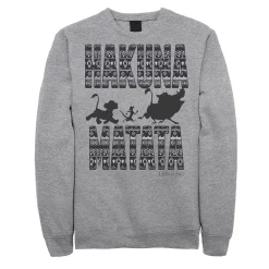 Juniors' Lion King Geometric Hakuna Matata Silhouette Fleece Top