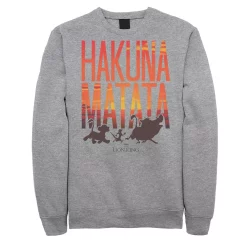 Juniors Lion King Hakuna Matata Sunset Text Fleece Top