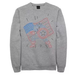 Juniors' Marvel Captain America Neon Flag Fleece