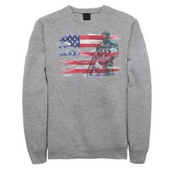 Juniors' Marvel Captain America Painted Flag Portrait Fleece
