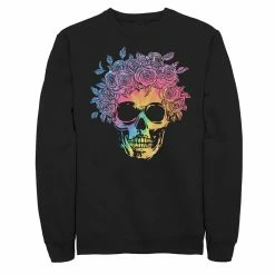 Juniors' Skull Tie Dye Flowers Fleece