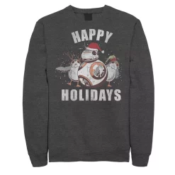 Juniors' Star Wars BB-8 and Porg "Happy Holidays" Fleece