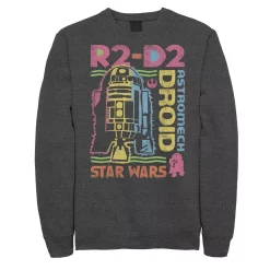 Juniors' Star Wars R2-D2 Colorful Outline Word Collage Fleece