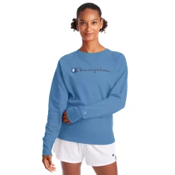 Women's Champion® Powerblend Fleece Boyfriend Sweatshirt -Vans Shop 4010308 Team Light Blue