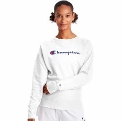 Women's Champion® Powerblend Fleece Boyfriend Sweatshirt -Vans Shop 4010308 White