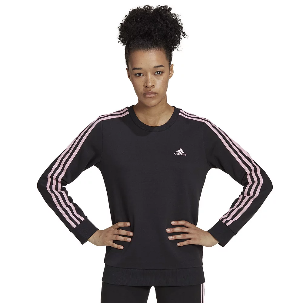 Women's adidas Essentials 3-Stripes Fleece Sweatshirt 9 Women's adidas Essentials 3-Stripes Fleece Sweatshirt - Image 9