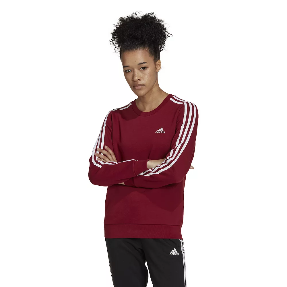 Women's adidas Essentials 3-Stripes Fleece Sweatshirt 7 Women's adidas Essentials 3-Stripes Fleece Sweatshirt - Image 7
