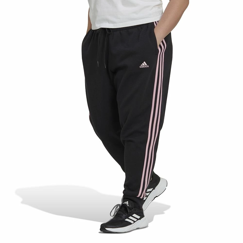 Plus Size adidas 3-Stripe Fleece Joggers - Image 2