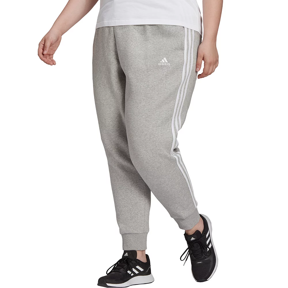 Plus Size adidas 3-Stripe Fleece Joggers