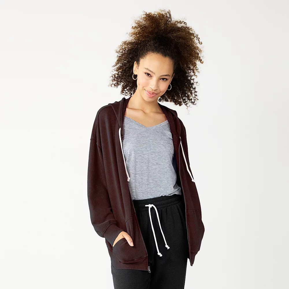 Juniors' SO® Oversized Zip-Up Hoodie - Image 3