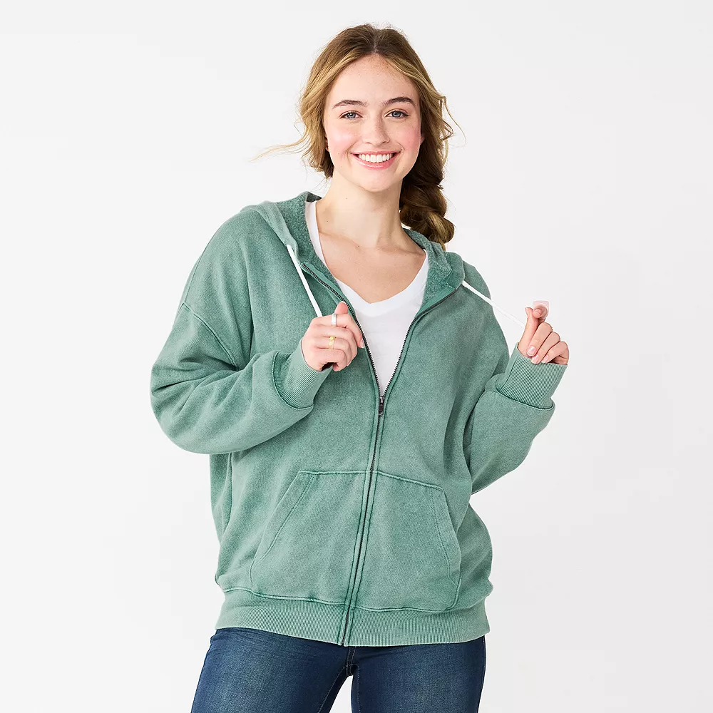 Juniors' SO® Oversized Zip-Up Hoodie - Image 2
