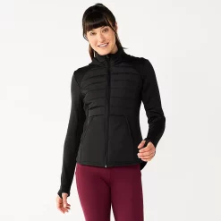 Women's Tek Gear® Hooded Mixed-Media Jacket -Vans Shop 5561979 Black