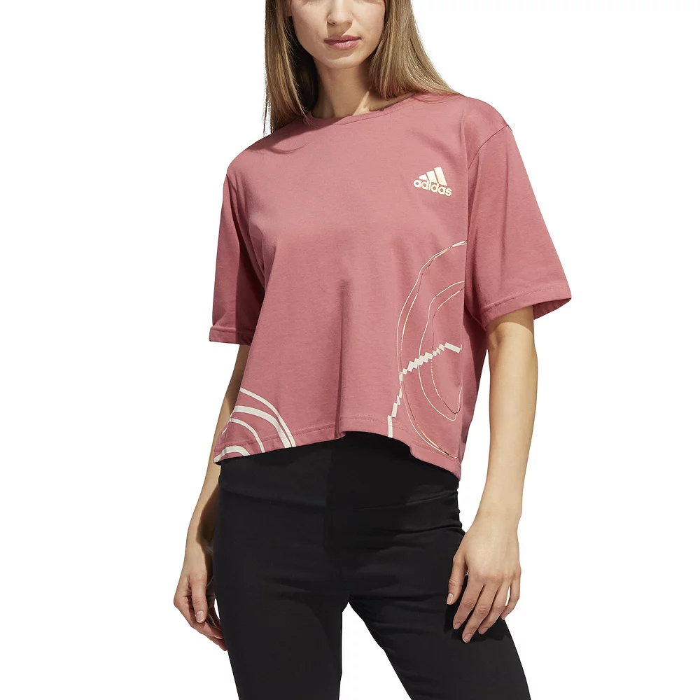 Women's adidas Holiday Fleece Graphic Crop Top 6 Women's adidas Holiday Fleece Graphic Crop Top - Image 6