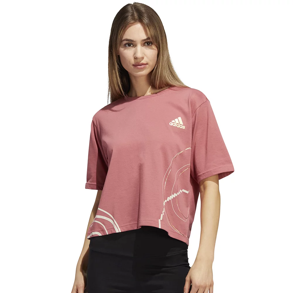 Women's adidas Holiday Fleece Graphic Crop Top 2 Women's adidas Holiday Fleece Graphic Crop Top - Image 2