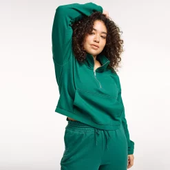 Women's FLX Embrace Quarter-Zip French Terry Sweatshirt -Vans Shop 5580829 Vintage Moss