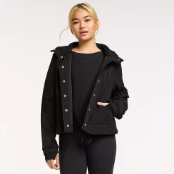 Women's FLX Boucle Mixed-Media Jacket 12 Women's FLX Boucle Mixed-Media Jacket -Vans Shop 5665622 Mineral Black