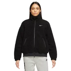 Women's Nike Sportswear Swoosh Plush Jacket 7 Women's Nike Sportswear Swoosh Plush Jacket -Vans Shop 5675709 Black White
