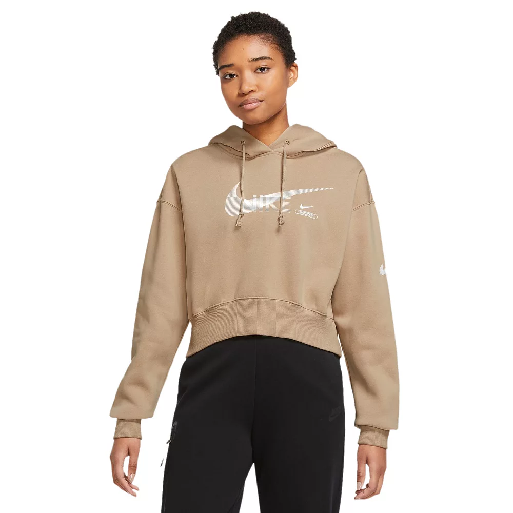 Women's Nike Sportswear Swoosh Fleece Crop Hoodie - Image 2