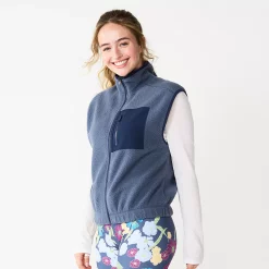 Juniors' SO® Sherpa Vest -Vans Shop 5675921 Cyclone Blue