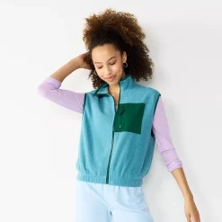 Juniors' SO® Sherpa Vest -Vans Shop 5675921 Sutton Blue