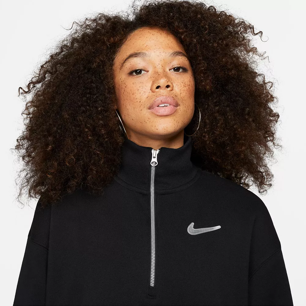 Women's Nike Sportswear Swoosh Quarter-Zip Fleece Top - Image 6