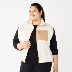 Juniors' Plus Size SO® Cozy Sherpa Zip-Up Vest