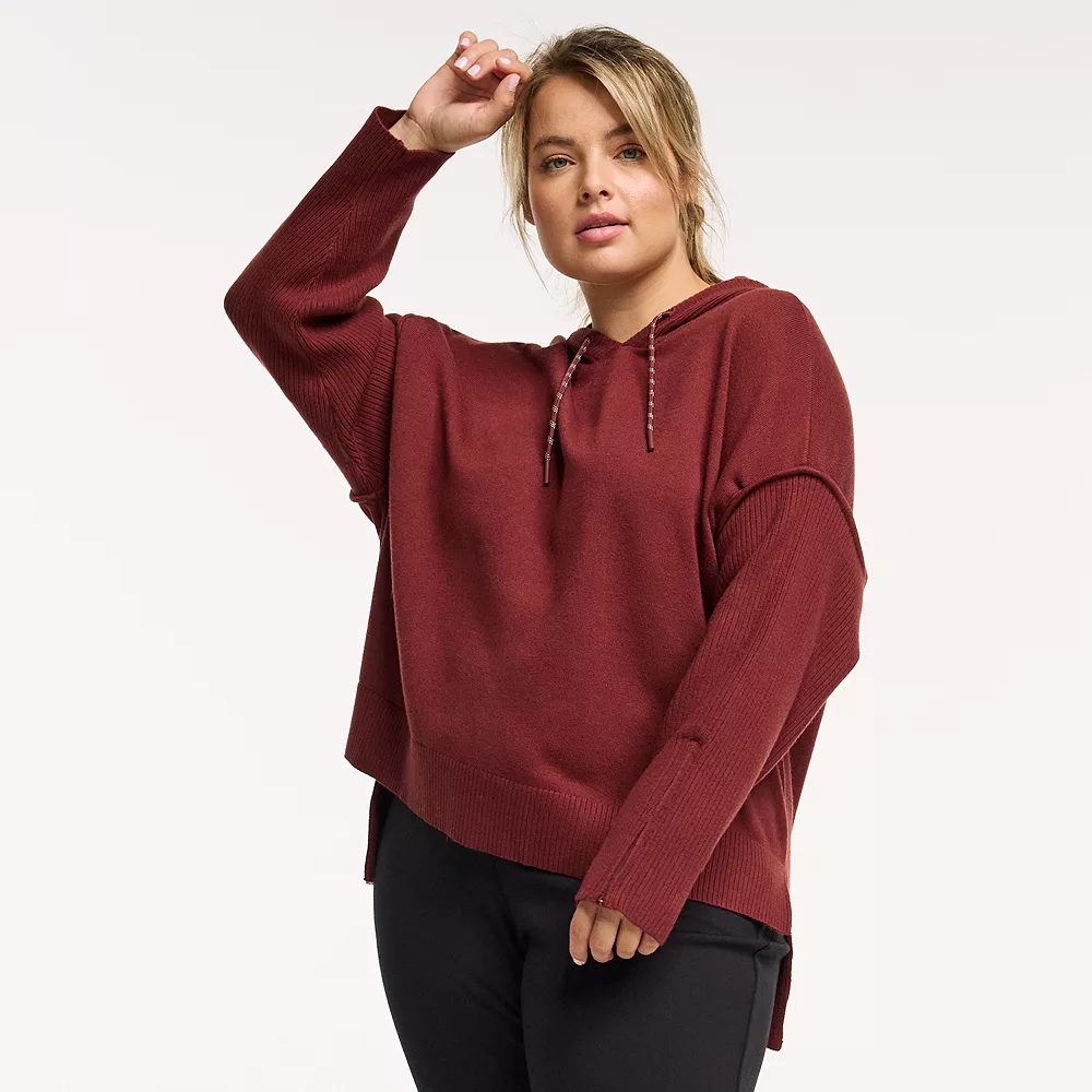 Plus Size FLX Hooded High-Low Sweater - Image 2