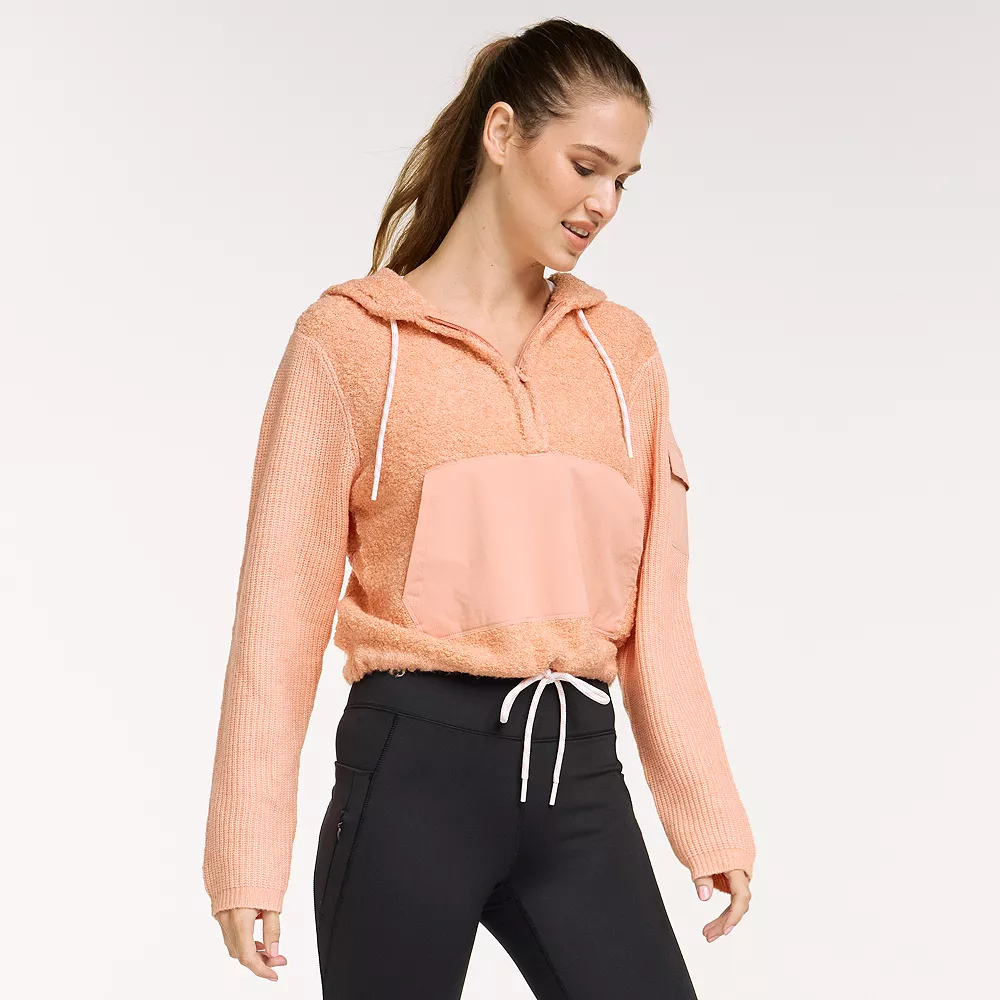 Women's FLX Hooded Half-Zip Mixed-Media Pullover 2 Women's FLX Hooded Half-Zip Mixed-Media Pullover - Image 2