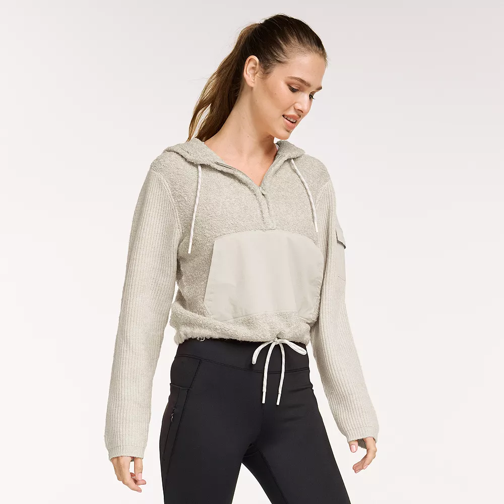 Women's FLX Hooded Half-Zip Mixed-Media Pullover 3 Women's FLX Hooded Half-Zip Mixed-Media Pullover - Image 3