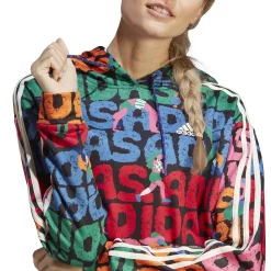 Women's adidas FARM Rio 3-Stripes Fleece Hoodie -Vans Shop 5770373 ALT2