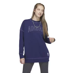 Women's adidas Sportswear Graphic Oversized Fleece Crewneck 11 Women's adidas Sportswear Graphic Oversized Fleece Crewneck -Vans Shop 5770383 Dark Blue