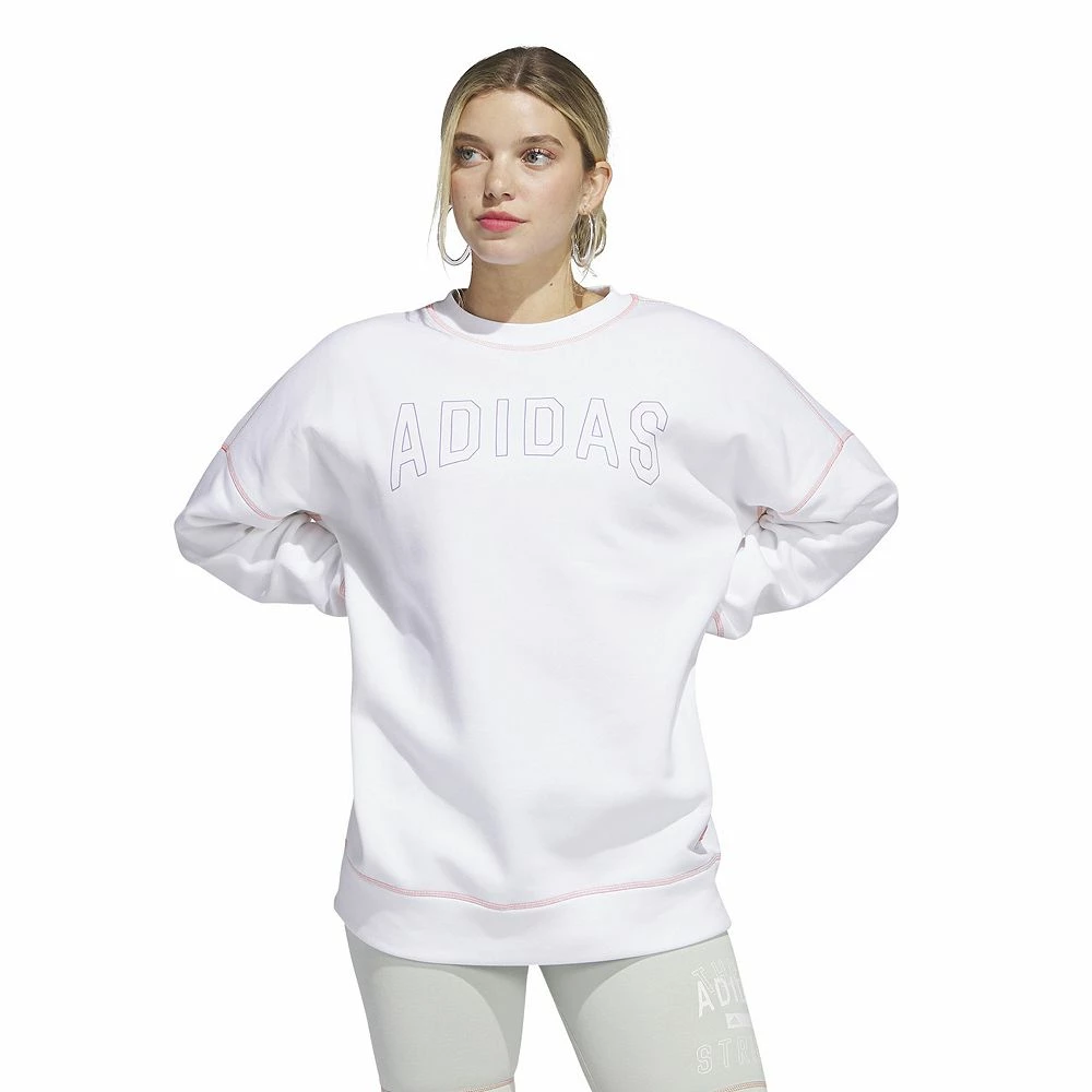 Women's adidas Sportswear Graphic Oversized Fleece Crewneck 3 Women's adidas Sportswear Graphic Oversized Fleece Crewneck - Image 3
